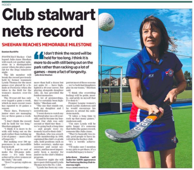 LEADER: Club Stalwart Nets Record