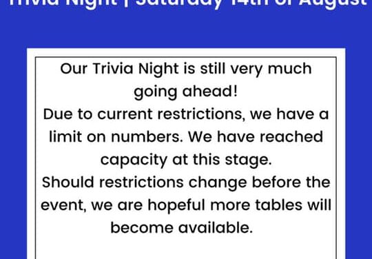 TRIVIA NIGHT – SOLD OUT!