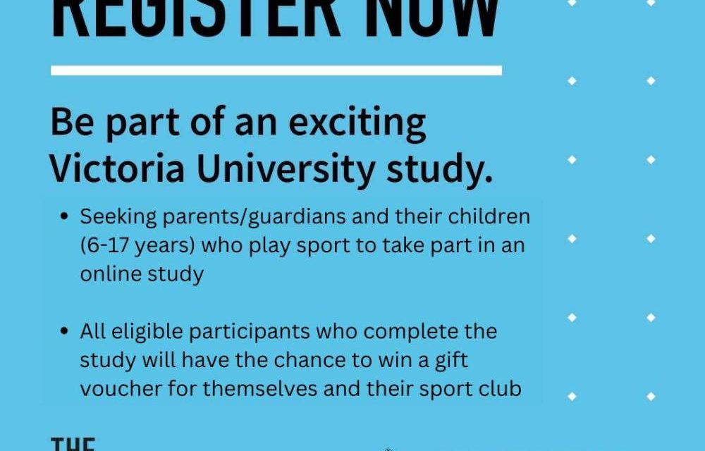 REGISTER TO BE PART OF A EXCITING VICTORIA UNIVERSITY STUDY