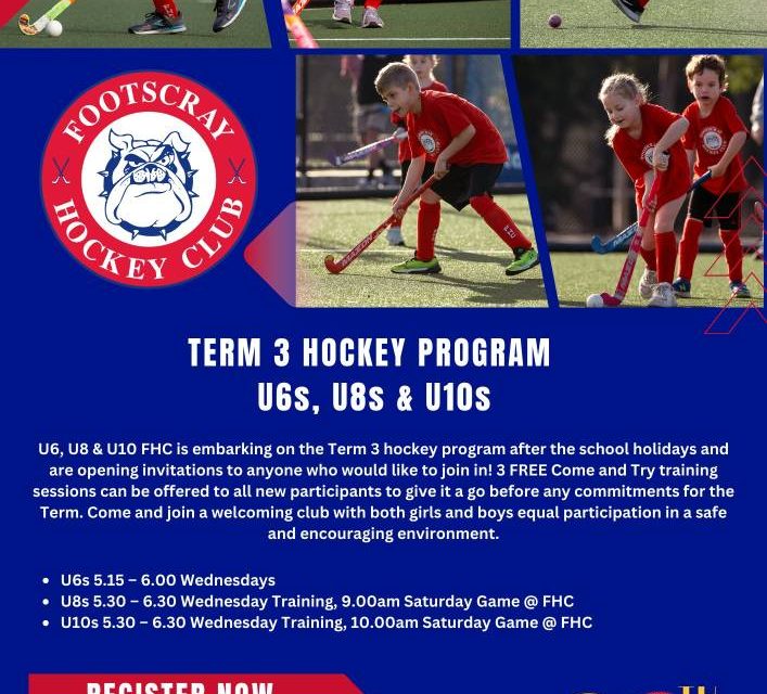 TERM 3 HOCKEY PROGRAM FOR U6, U8 & U10s