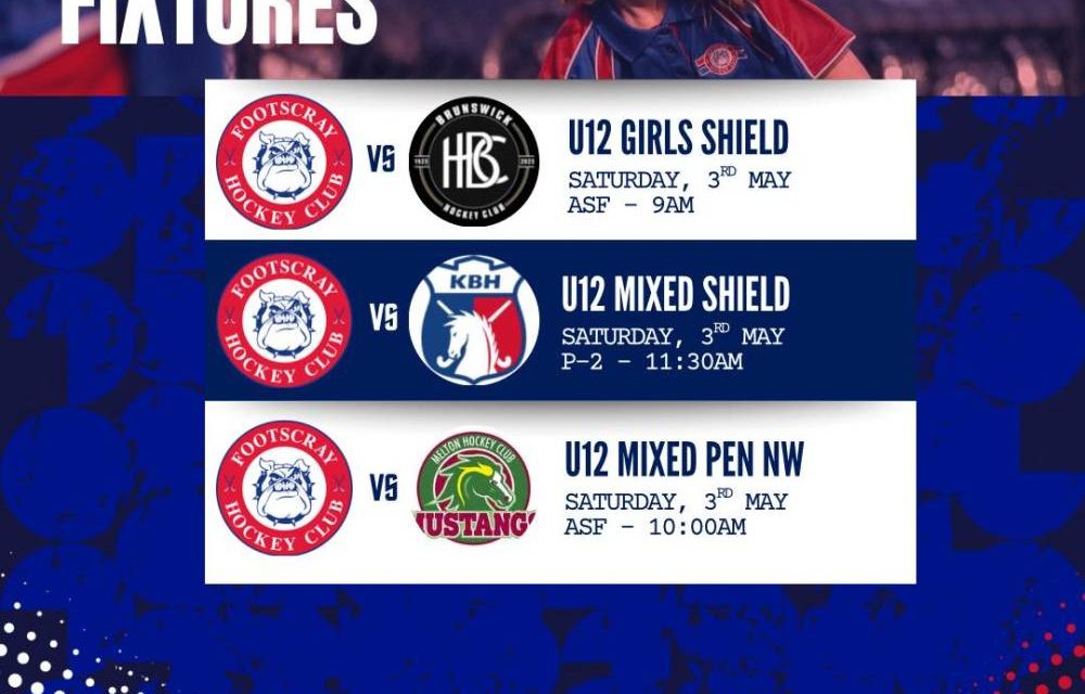 JUNIOR ROUND 1 FIXTURES 🏑