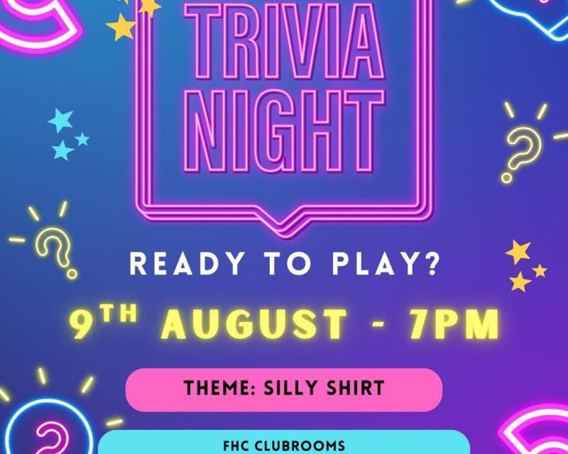 🎉 DON’T FORGET TO BOOK YOUR TABLE FOR TRIVIA NIGHT! 🎉