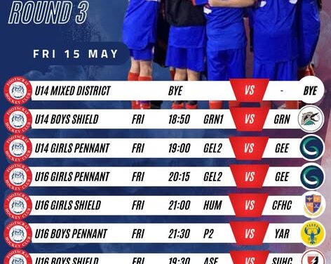 Round 3 Juniors Fixtures