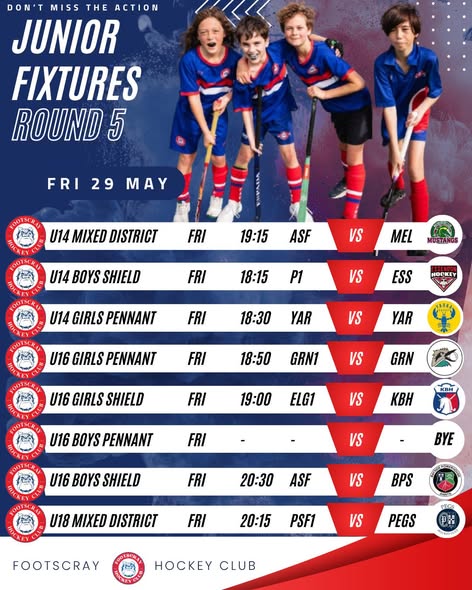 Round 7 Junior Fixtures