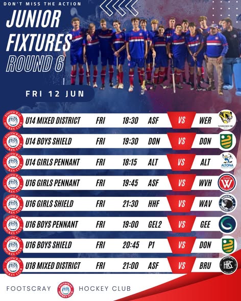 Check out our Round 6 Junior Fixtures