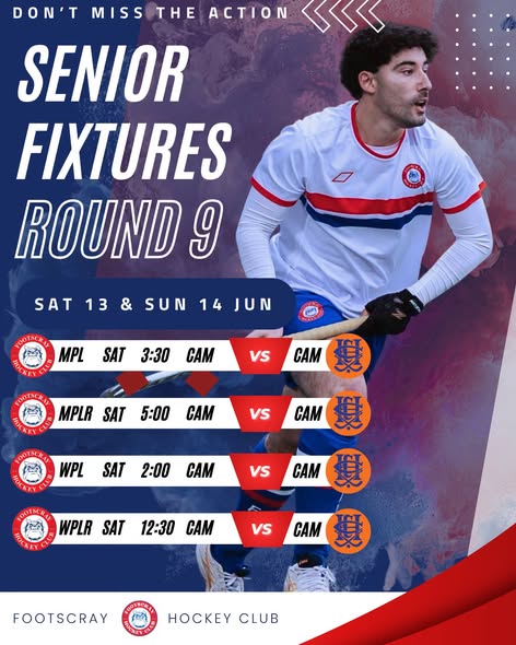 Round 9 Seniors Fixtures