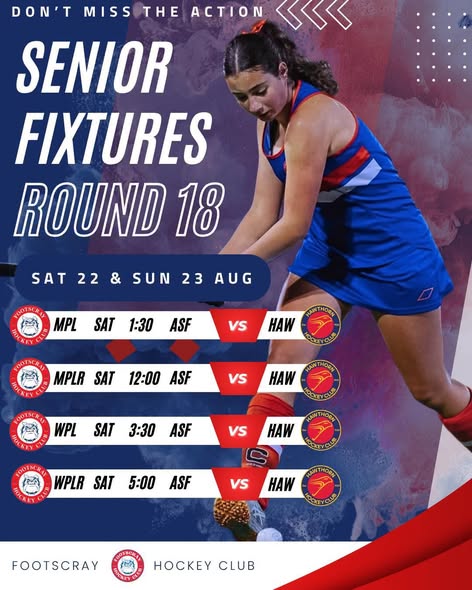 Seniors Round 18 Fixtures
